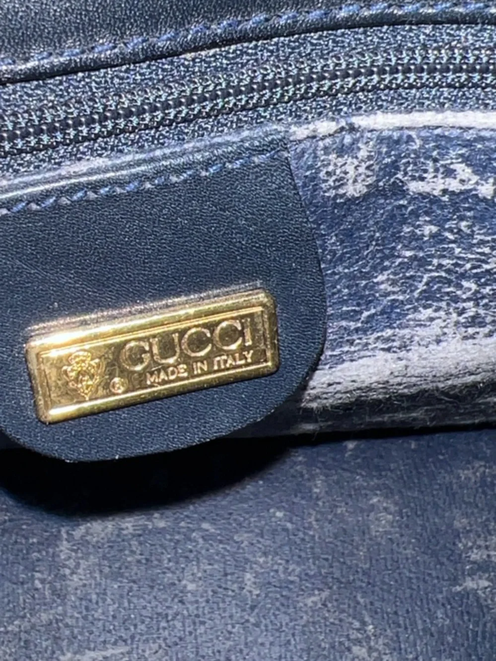 Gucci Canvas Messenger Bag with Black Trim and Red Stripe